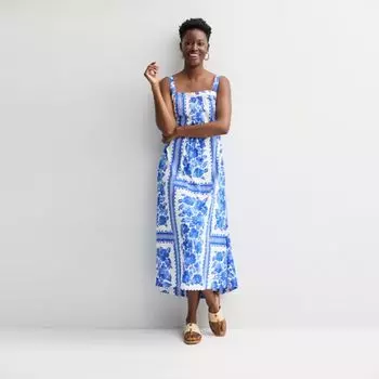 Женское макси-платье с защипами Sonoma Goods For Life, цвет royal blue floral