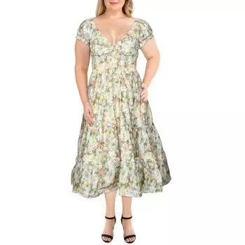 Женское макси-платье со сборками и оборками Danielle Bernstein, цвет floral