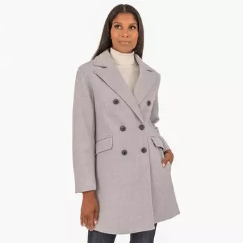 Женское меланжевое пальто из искусственной шерсти Fleet Street, цвет Light Gray