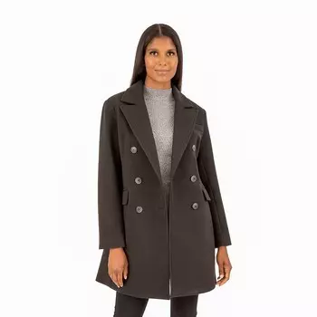 Женское меланжевое пальто из искусственной шерсти Fleet Street, черный