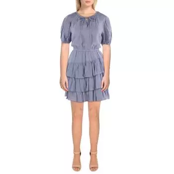 Женское металлическое мини-платье с завязкой на шее current air, светло-серый