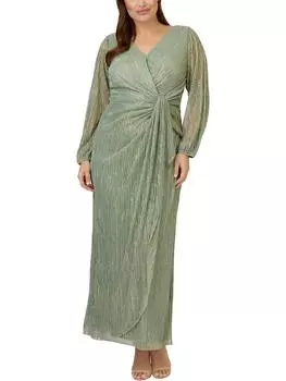 Женское металлизированное драпированное вечернее платье Adrianna Papell