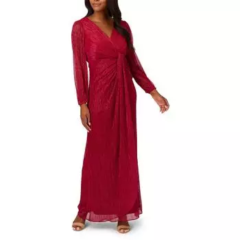 Женское металлизированное драпированное вечернее платье Adrianna Papell