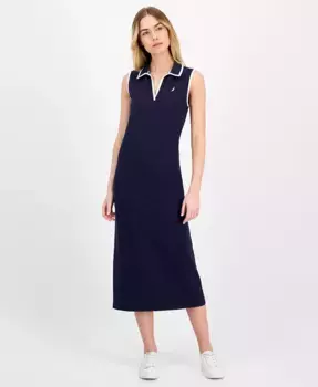 Женское миди-платье без рукавов с воротником Johnny Nautica Jeans, синий