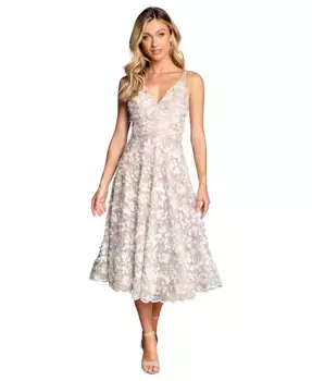 Женское миди-платье Elisa с цветочной вышивкой Dress the Population, слоновая кость/кремовый