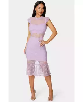 Женское миди-платье Illusion Lace Bebe, фиолетовый