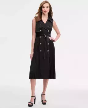 Женское миди-платье из крепа с атласной подкладкой KARL LAGERFELD PARIS, черный