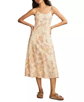 Женское миди-платье-комбинация с принтом "пэчворк" Lucky Brand, желтый