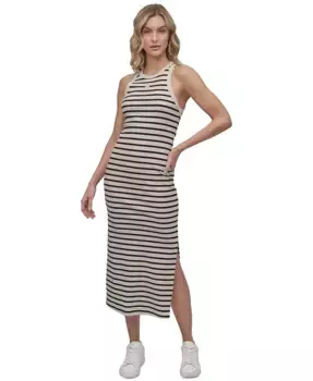 Женское миди-платье с боковыми разрезами и майкой DKNY Jeans, мультиколор