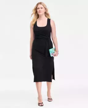 Женское миди-платье с боковыми завязками On 34th, черный