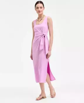 Женское миди-платье с боковыми завязками On 34th, белый