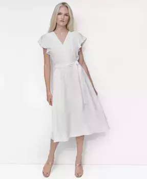 Женское миди-платье с расклешенными рукавами DKNY, слоновая кость/кремовый