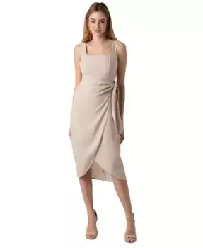 Женское миди-платье с завязками на боку Sam Edelman, коричневый/бежевый