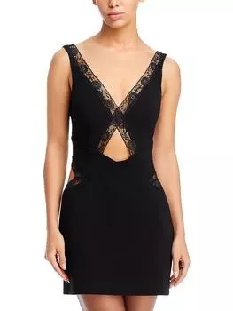 Женское мини-платье без рукавов с кружевной отделкой Marzanna Bardot, черный
