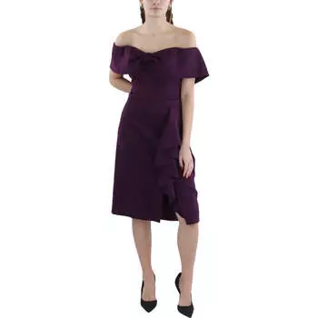 Женское мини-платье длиной до колена с открытыми плечами Xscape, цвет plum
