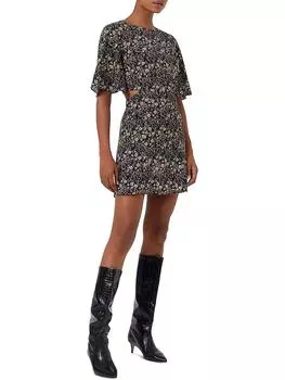 Женское мини-платье Hallie с вырезом выше колена French Connection, цвет black multi