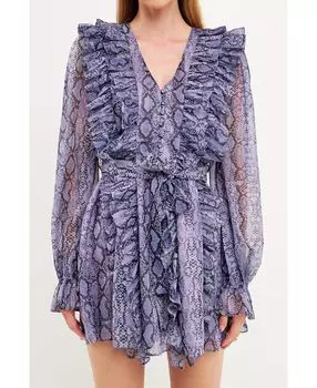 Женское мини-платье на пуговицах с рюшами endless rose