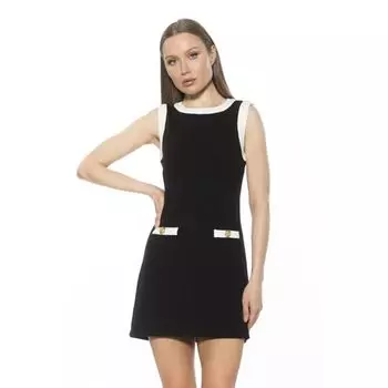 Женское мини-платье Piper с контрастным круглым вырезом Alexia Admor, черный