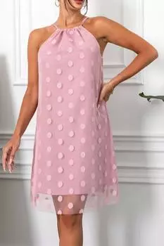 Женское мини-платье пыльной розы с бретелькой на подкладке armonika, розовый