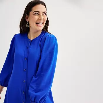 Женское мини-платье с адаптивным блузоном и развевающимся подолом Nine West, цвет Gage Blue