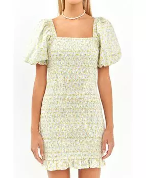 Женское мини-платье с цветочным принтом English Factory