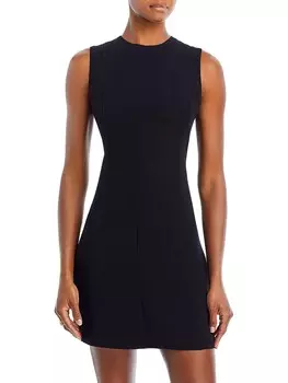 Женское мини-платье с круглым вырезом Theory, черный