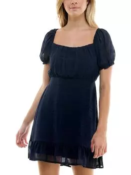 Женское мини-платье с квадратным вырезом и расклешенной юбкой Speechless, темно-синий