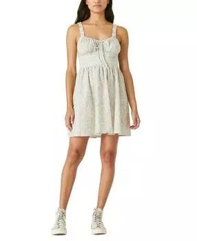 Женское мини-платье с оборками на бретелях Lucky Brand, мульти