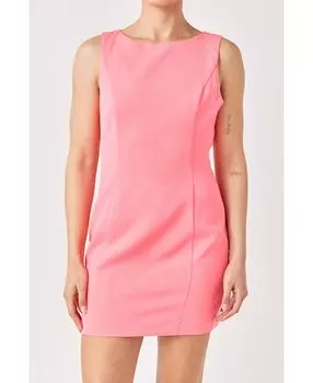 Женское мини-платье с открытой спиной и галстуком-бабочкой endless rose, розовый