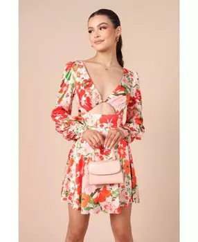 Женское мини-платье с плиссированной юбкой Tanaya с пышными рукавами Petal and Pup