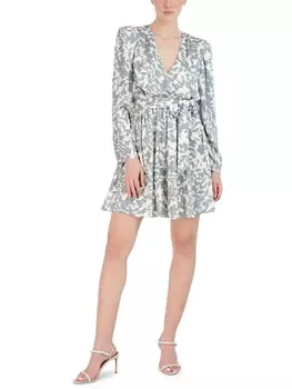 Женское мини-платье с принтом и расклешенной юбкой BCBGMAXAZRIA, цвет Blush Multi