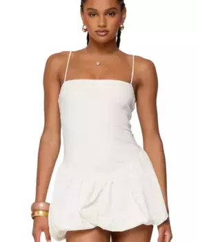 Женское мини-платье с ребристым пузырчатым подолом Edikted, белый