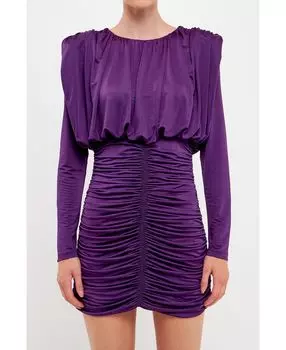 Женское мини-платье с струящимися подплечниками endless rose