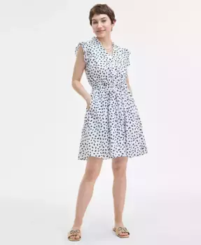 Женское мини-платье с V-образным вырезом и расклешенными рукавами On 34th, мультиколор