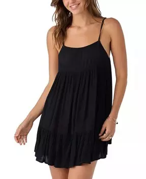 Женское мини-платье Saltwater Solids Rilee Crinkle Cover-Up O'Neill, черный