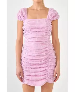 Женское мини-платье со рюшами и короткими рукавами endless rose