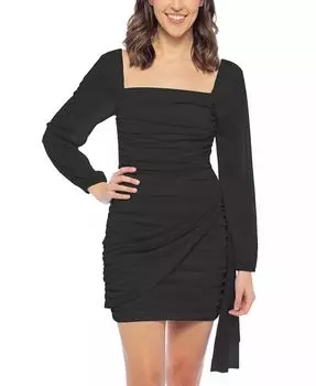 Женское мини-платье со сборками и блестящей отделкой Jump, черный