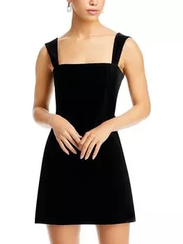 Женское мини-платье со сборками выше колена Alice and Olivia, черный