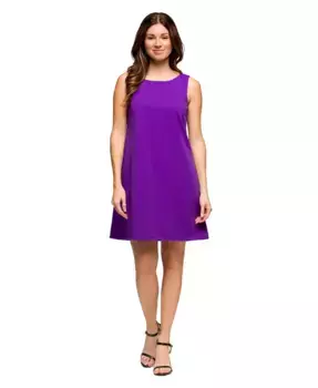Женское мини-платье-трапеция без рукавов однотонное 24seven Comfort Apparel, фиолетовый