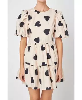 Женское мини-платье в форме сердца с вырезом на спине English Factory