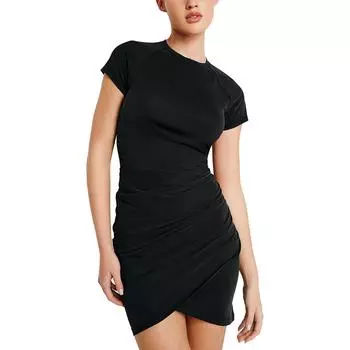 Женское мини-платье выше колена с драпировкой GOOD AMERICAN, черный