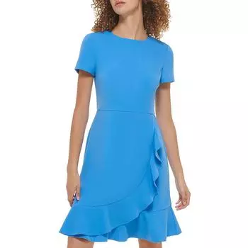 Женское мини-платье выше колена с оборками Karl Lagerfeld Paris, синий