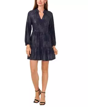 Женское многоярусное платье Babydoll цвета металлик MSK, синий