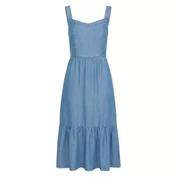 Женское многоярусное платье миди из шамбре Zante Mountain Warehouse, синий