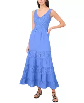 Женское многослойное платье макси с ажурной отделкой Vince Camuto, синий