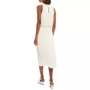 Женское многослойное платье миди с искусственным запахом Theory, цвет Rice