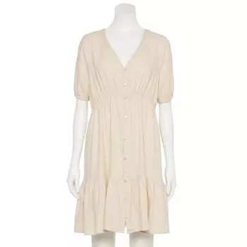 Женское многоуровневое мини-платье Ellen Tracy с v-образным вырезом и длинными рукавами, цвет Linen