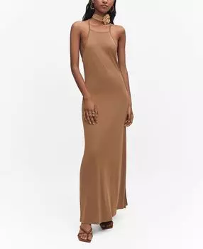 Женское модальное платье с бретелькой на шее MANGO