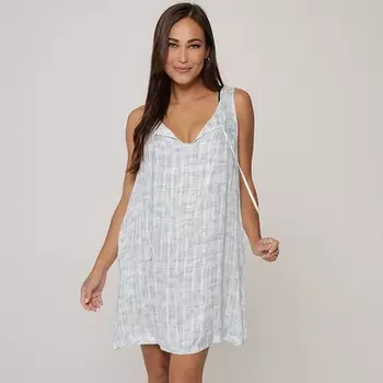 Женское накидное платье для плавания без рукавов с v-образным вырезом и завязкой спереди J. Valdi, синий