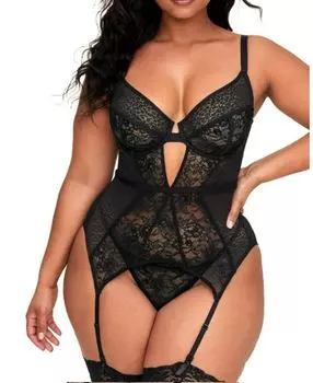 Женское нижнее белье больших размеров Lynn с бюстье Adore Me, черный